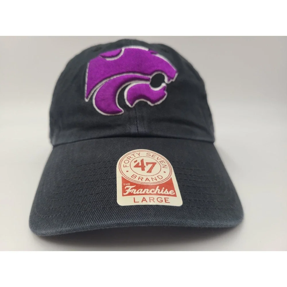 Kansas State University Wildcats 47 Brand Franchise Fitted‎ L Hat Cap NCAA Black